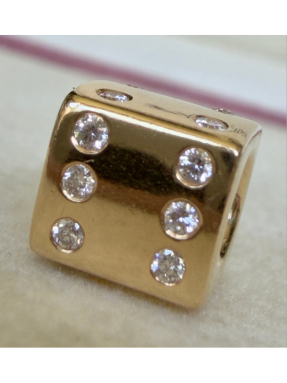 Pandora 14k Gold Diamond Dice Charm Las Vegas Exclusive 750469D